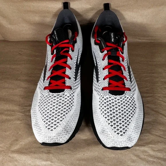 Brooks Revel 4 Mens Running Shoes White Black Red 1103471D151 Size 13 D - Picture 4 of 10